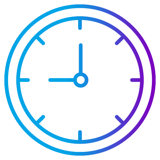 A clock icon with 9am